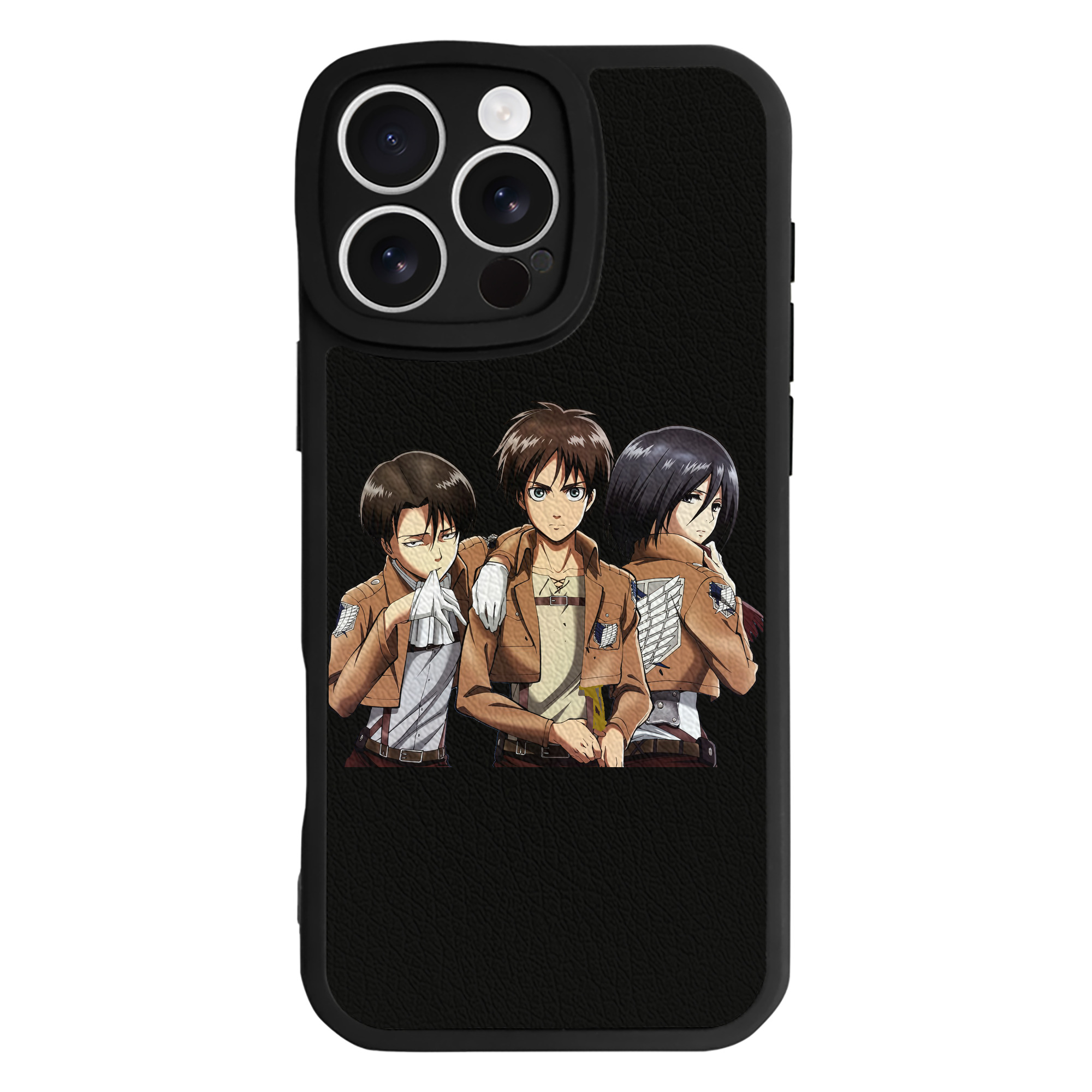 （画像用） 進撃の巨人 エレン･イェーガー Attack on Titan Eren Jäger 【iPhone 16シリーズ対応】シリコンスマホケース（レザー調） 材質：シリコン